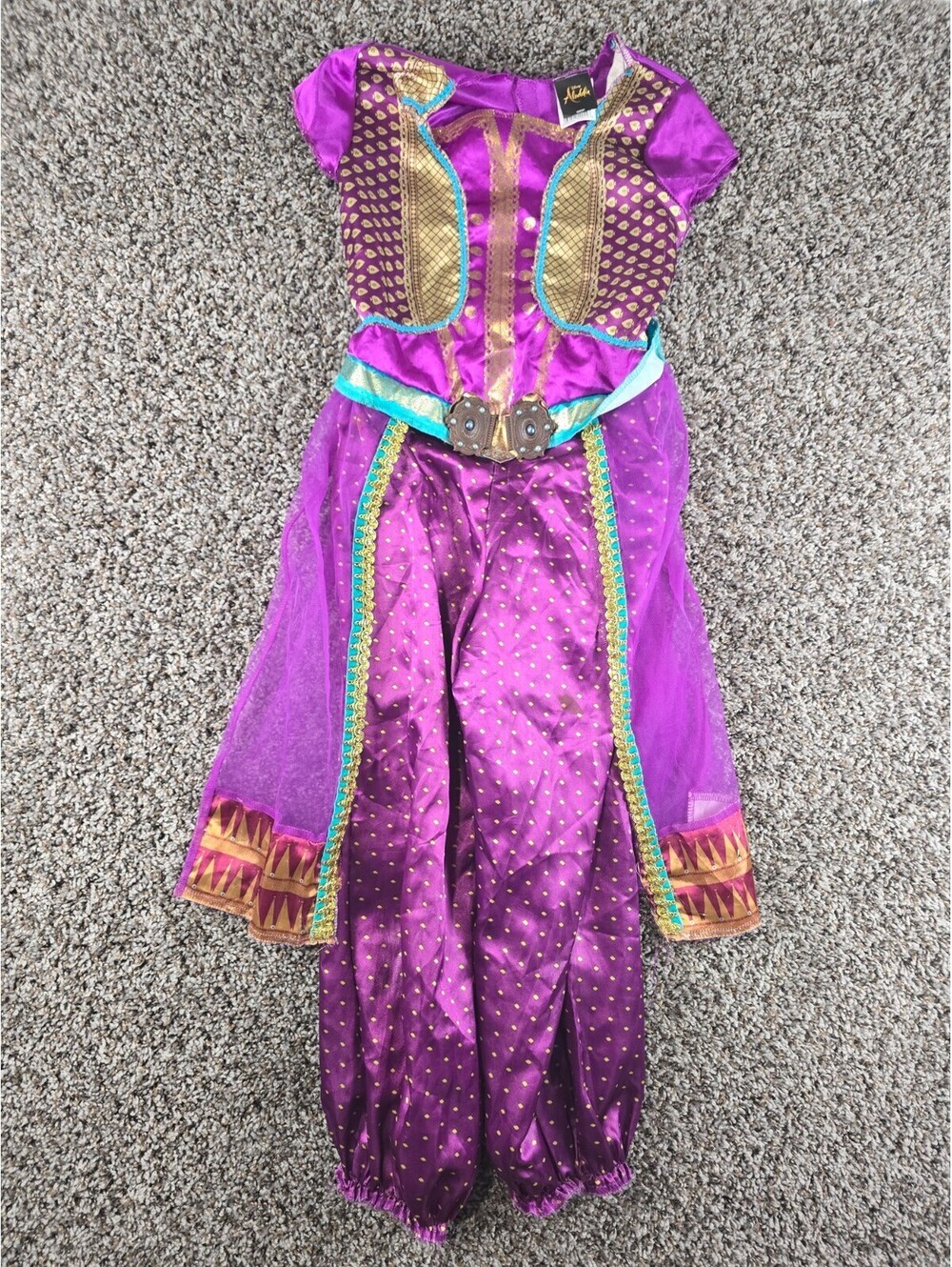 Disney Jasmine Aladdin Princess Kids Dress Costume Size S (4-6) Halloween